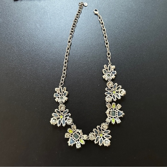 Stella & Dot Silvertone Multicolored Crystal Cluster Bib Necklace - Picture 9 of 12